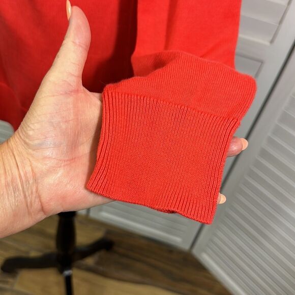Talbots Boyfriend Cardigan Size Medium Long Sleeve Red - Picture 8 of 14